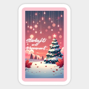 Starlight Merriment: Whimsical Christmas Tree Tee Sticker